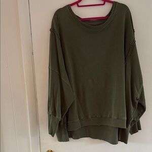 FREE PEOPLE Olive Green Camden Sweatshirt